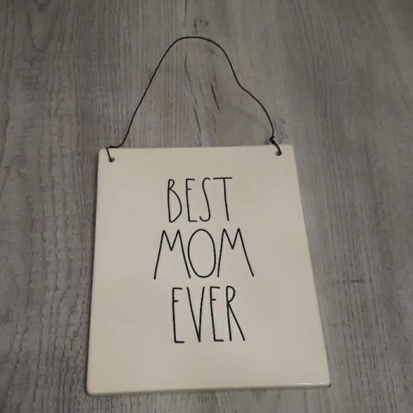 BEST Mom Ever Mothers Day Sign Wall Hanging Gift New Love Ceramic Rae Dunn ART - Picture 4 of 5